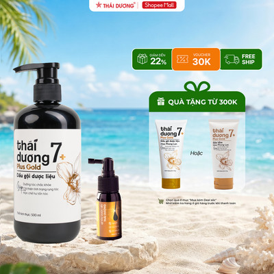 [COMBO] Bộ 1 Dầu gội Thái Dương 7 Plus Gold Hoa Phong Lan 500ml + 1 Xịt tóc TD 30ml dành cho tóc rụng, khô xơ, gàu ngứa