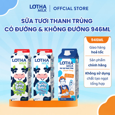 Sữa Tươi Thanh Trùng Lothamilk Hộp 946ML