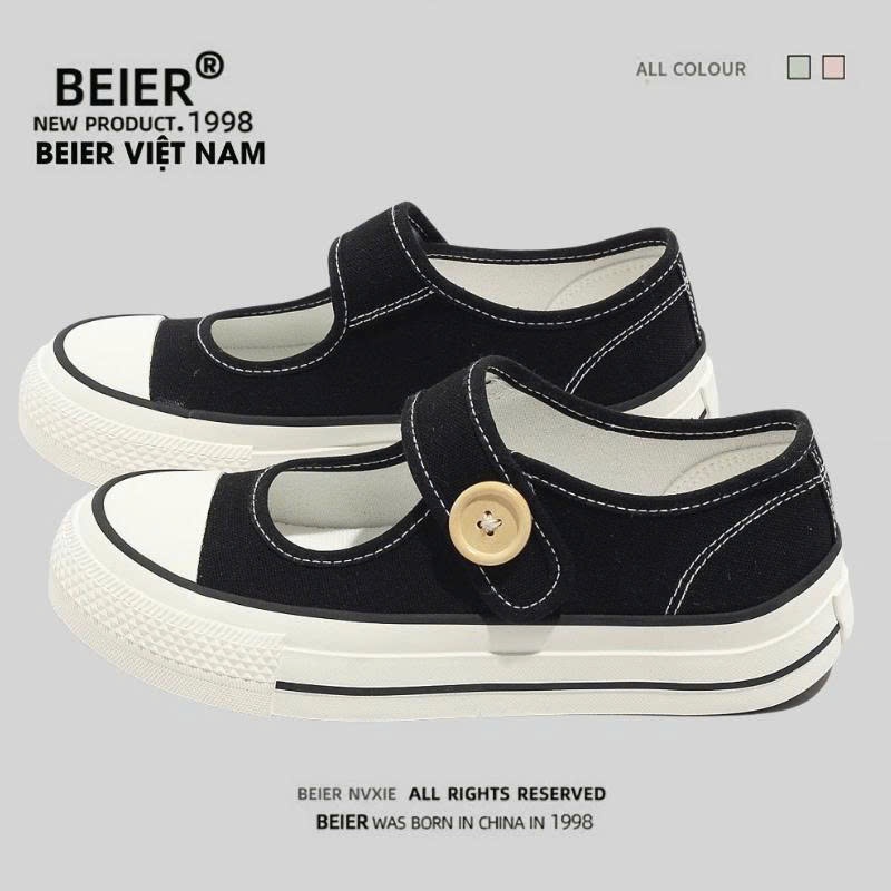 BEIER Giày thể thao BEIER Chính Hãng AUTH giày sneaker BEIER thoáng khí êm chân xinh đẹp 6980 - đen