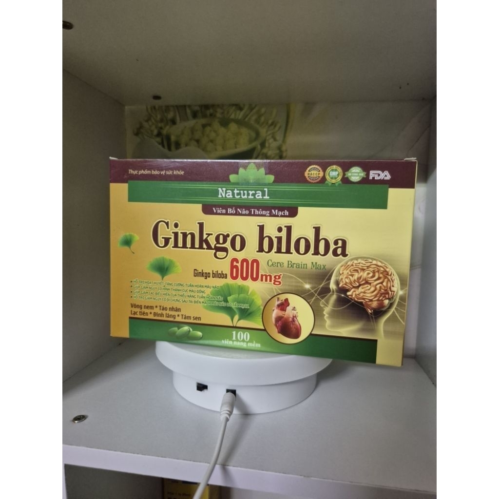 Viên uống bổ não Ginkgo biloba 600mg giúp tăng cường trí nhớ tăng tuần hoàn máu lên não
