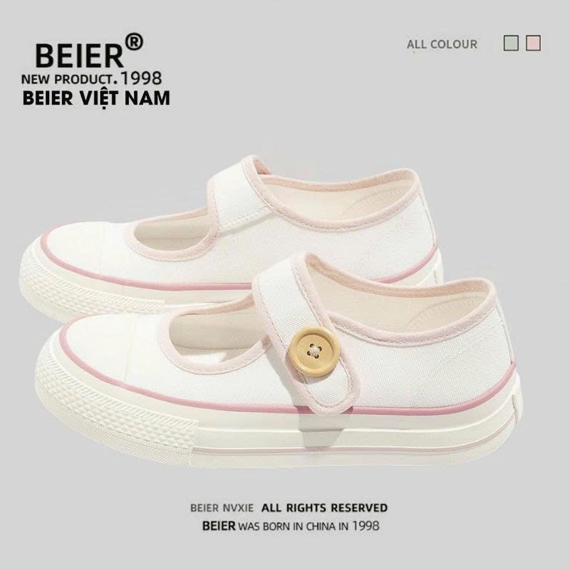 BEIER Giày thể thao BEIER Chính Hãng AUTH giày sneaker BEIER thoáng khí êm chân xinh đẹp 6980 - trắn