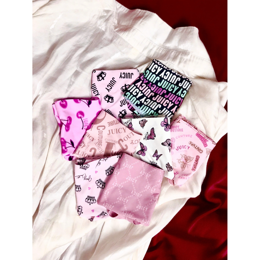 (CÓ BIGSIZE) Quần lót nữ su hoạ tiết nguyên mông không lộ viền JUICY COUTURE xuất dư mặc hàng ngày t