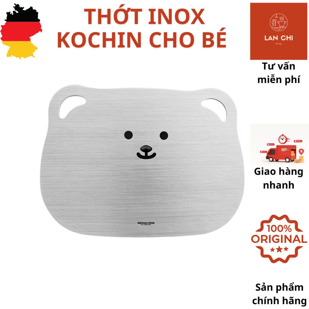 Thớt inox 316, thớt inox cho bé, thớt KOCHIN, thớt inox dày, thớt inox nguyên khối, thớt inox gấu