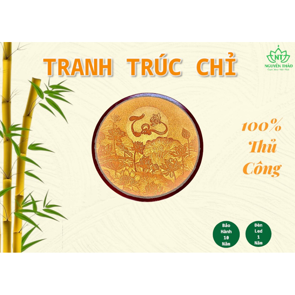 Tranh tròn D48 ( trúc chỉ thủ công 100% từ bột tre)