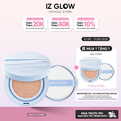 [Date 11/2026] Phấn nước Glowing Matte Cushion hỗ trợ che phủ, tạo lớp nền mịn 12g kèm lõi 12g