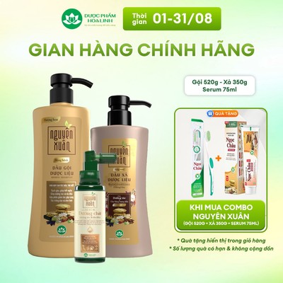Combo Dầu gội Nguyên Xuân bồng bềnh 470g KM 50g+ Dầu xả Nguyên Xuân bồng bềnh 350g + Serum Nguyên Xuân 75ml KM 15ml
