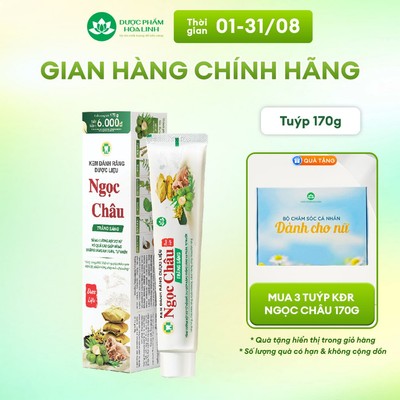 Kem Đánh Răng Dược Liệu Ngọc Châu Trắng Sáng 170g