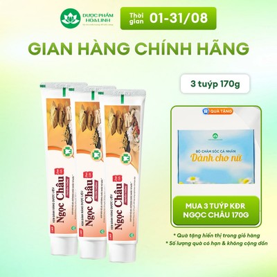 Bộ 3 tuýp Kem đánh răng dược liệu Ngọc Châu Truyền thống 170g