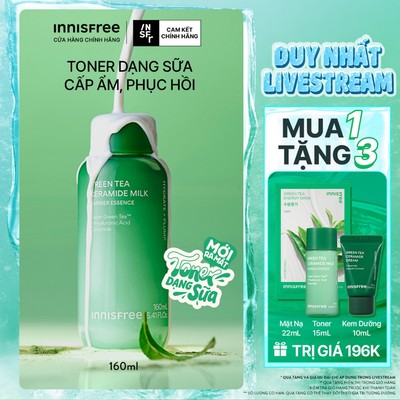 INNISFREE x Toner dạng sữa cấp ẩm, phục hồi INNISFREE Green Tea Ceramide Milk