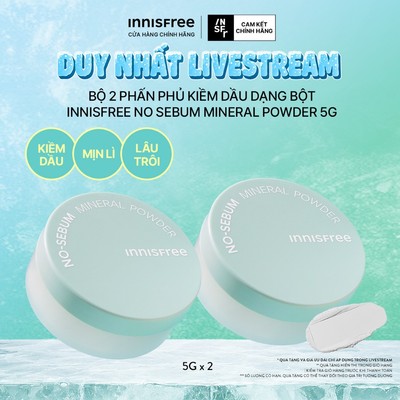 INNISFREE x Bộ 2 Phấn phủ kiềm dầu dạng bột innisfree No Sebum Mineral Powder 5g
