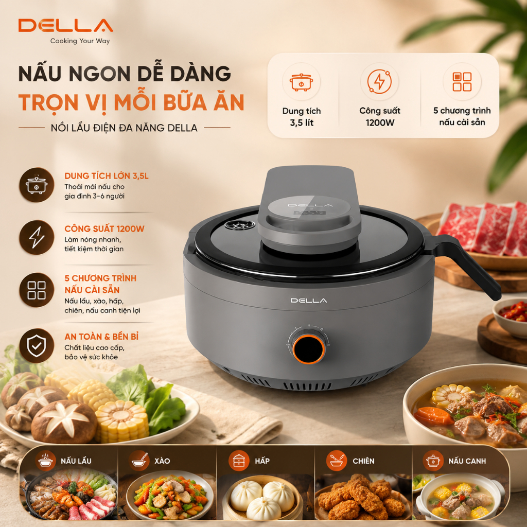 Nồi Ohella Master Multicooker, Nồi Tự Nấu Đa Năng Ohella, Nhập Hàn, BH 12 Tháng, Shop Authentic