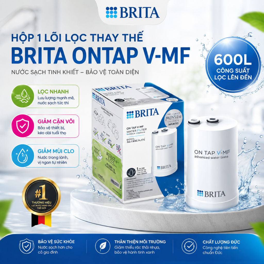 LÕI LỌC NƯỚC THAY THẾ BRITA ON TAP VM-F, BH 12 Tháng