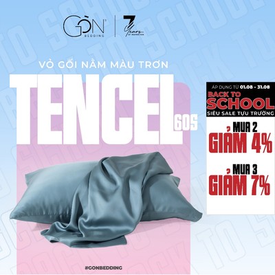 [Nhiều màu] 01 Vỏ Gối Nằm Gòn Bedding Lụa Tencel 60s Cao Cấp Màu Trơn 50x70 cm | 45x65 cm