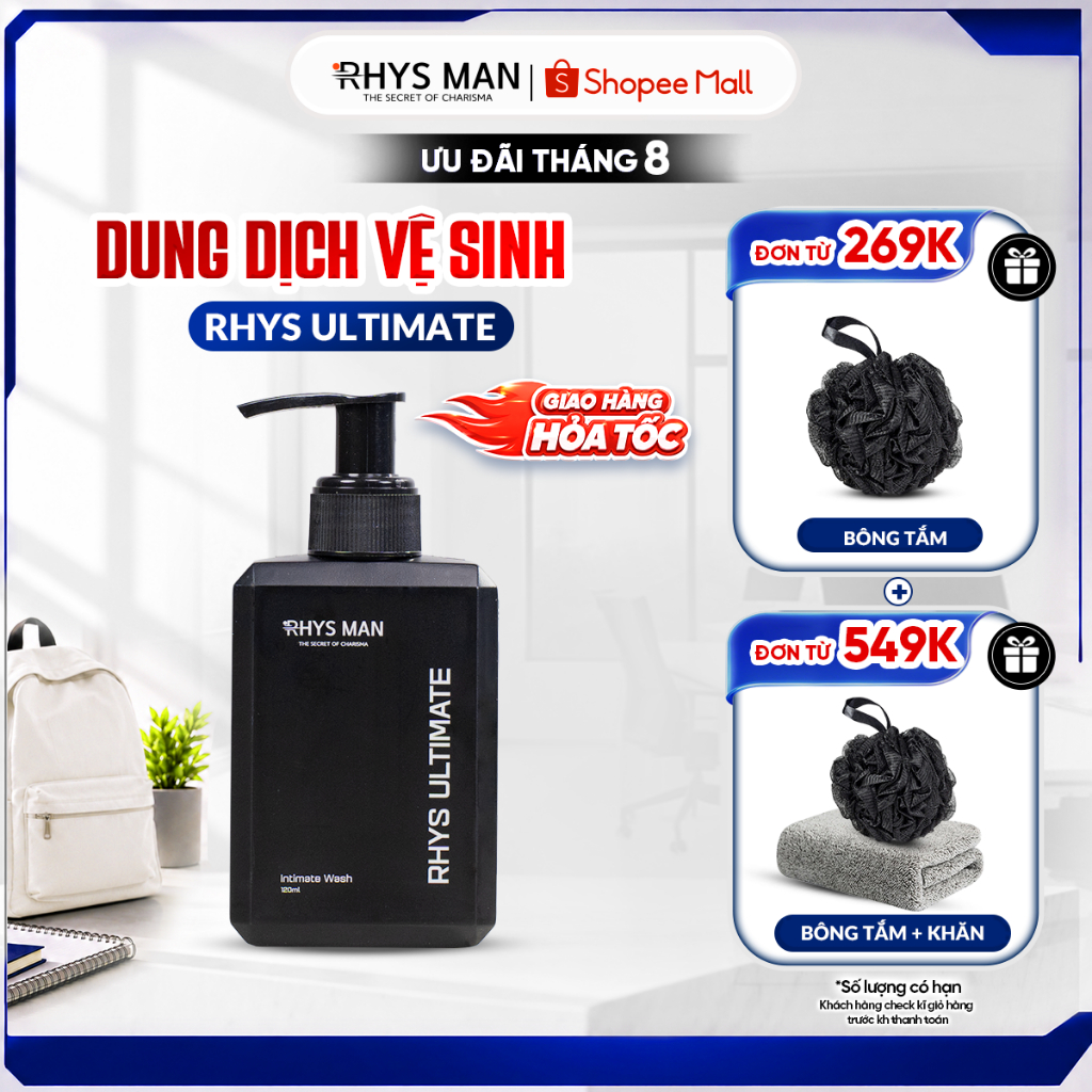 Dung dịch vệ sinh nam Rhys Man hương bạc hà Rhys Ultimate 120ml