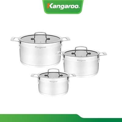 [LIVE] Bộ nồi inox cao cấp 5 lớp Kangaroo KG2IP3S5