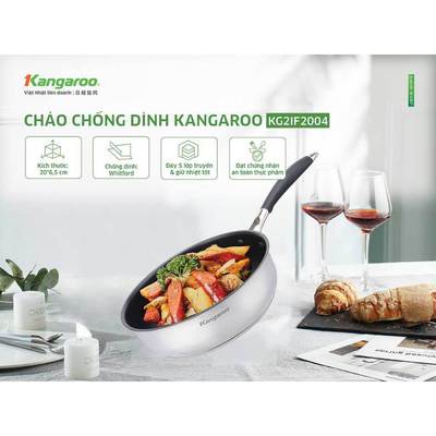 [LIVE] Chảo inox 20cm chống dính sâu lòng đáy từ Kangaroo KG2IF2004