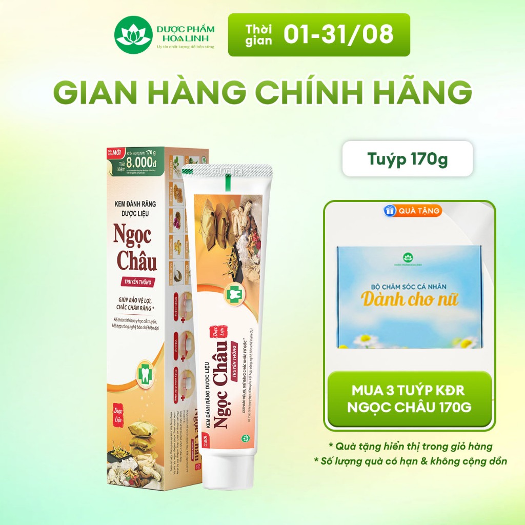 Kem đánh răng dược liệu Ngọc Châu truyền thống 170g