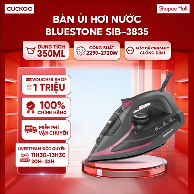 Bàn ủi hơi nước BlueStone SIB-3835 350ml - Công suất 2290-2720W - Mặt đế Ceramic chống dính