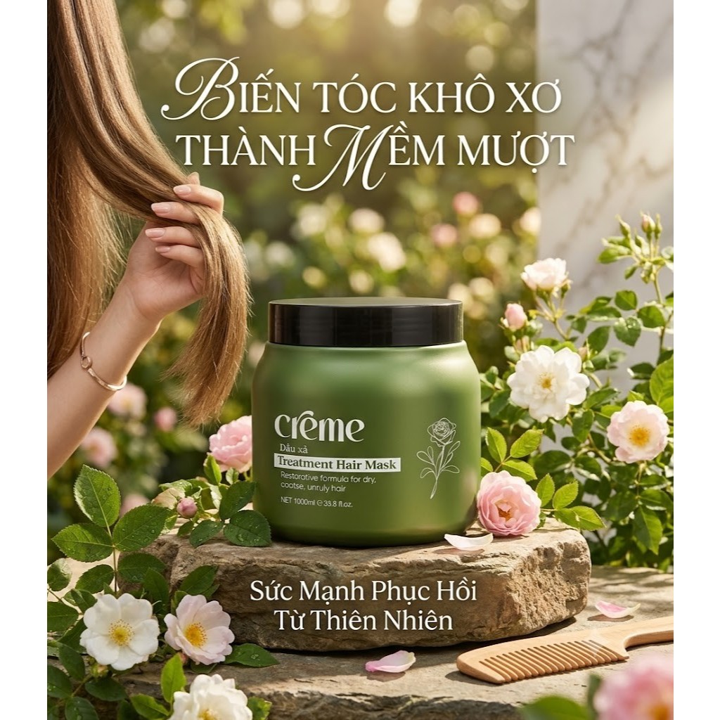 [ CREME CHÍNH HÃNG] Hũ 500ml Kem ủ tóc hấp dầu Creme Collagen phục hồi hư tổn mềm mượt thơm như nước