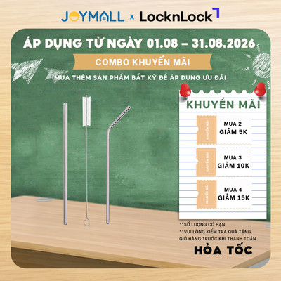 Ống hút inox loại ống hút thẳng, ống hút cong, cọ rửa ống hút - JoyMall