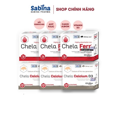 Combo 3H sắt Chela Ferr™ Forte 11.4g và 3H Calcium D3-36,6g(Olimp Labs). Thực phẩm bảo vệ sức khoẻ-3 Tháng thai kỳ