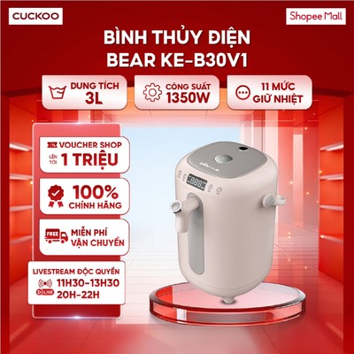 Bình thủy điện thông minh Bear KE-B30V1 - Khử clo - 11 mức giữ nhiệt