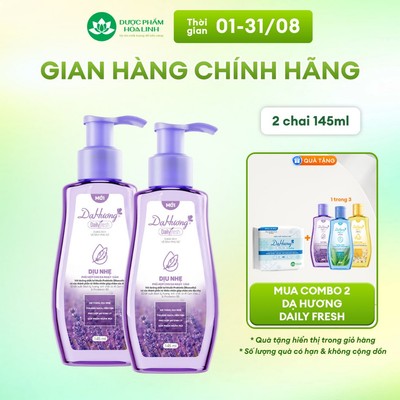 Combo 2 chai dung dịch vệ sinh Dạ Hương Daily Fresh Dịu nhẹ 145ml - Phù hợp cho DA NHẠY CẢM