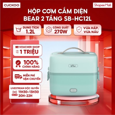 Hộp Cơm Cắm Điện Bear 2 tầng SB-HC12L