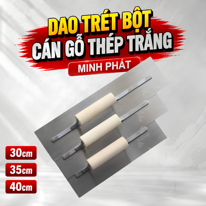 [ Quà Tặng 🎁🎁🎁 ] Dao Trét Bột Sơn Nước Cán Gỗ Thép Cao Cấp Thép Trắng 5 Yem, Dao Thép Trét Bột Matit