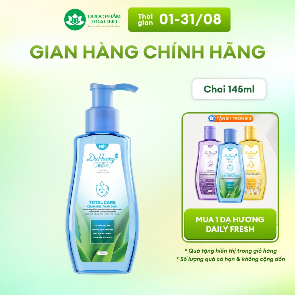 Dung dịch vệ sinh Dạ hương Daily Fresh Total Care - Giúp CHĂM SÓC TOÀN DIỆN 145ml