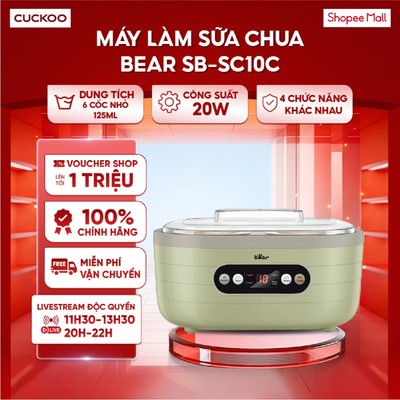 Máy Làm Sữa Chua Bear SB-SC10C - 4 chức năng khác nhau kiểm soát nhiệt độ lên men