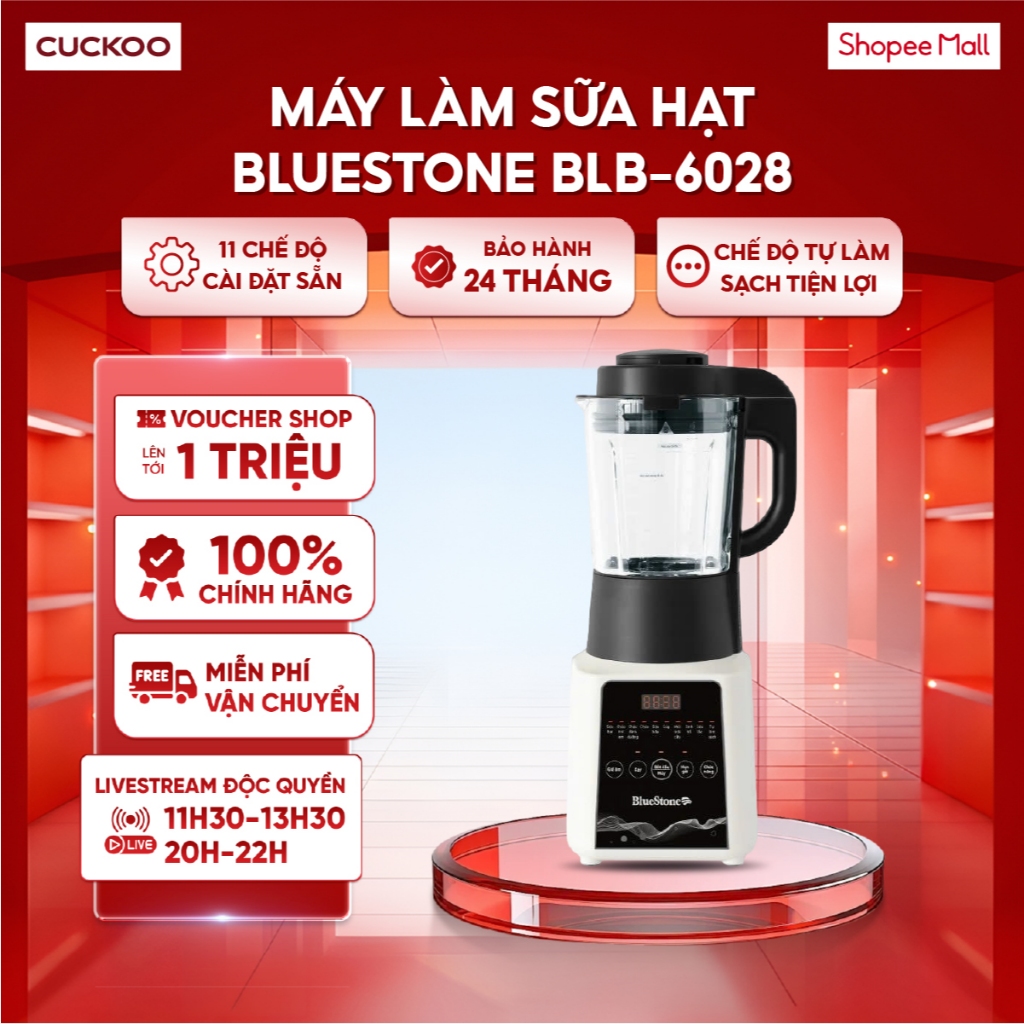 Máy làm sữa hạt đa năng BlueStone BLB-6028 - 11 chế độ cài đặt sẵn - Chế độ tự làm sạch tiện lợi - B