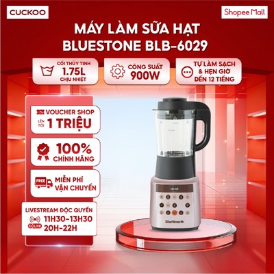 Máy làm sữa hạt đa năng BlueStone BLB-6029 900W - Cối thủy tinh 1.75L chịu nhiệt - Tự làm sạch & hẹn giờ đến 12 tiếng