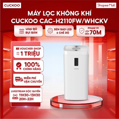 Máy lọc không khí Cuckoo CAC-H2110FW/WHCKV - Loại bỏ bụi bẩn - Phạm vi lên đến 70m2 - Đèn báo LED 6 chế độ - Bản Quốc tế