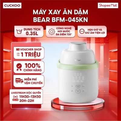 Máy xay ăn dặm 0.35 lít Bear BFM-045KN (Bản Quốc Tế) -Công nghệ hơi nước đa điểm 720° -  Hẹn giờ và giữ ấm tiện lợi