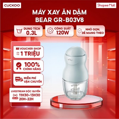 Máy xay ăn dặm Bear GR-B03V8 - Dung tích 300ml (0.3L) nhỏ gọn, dễ mang theo