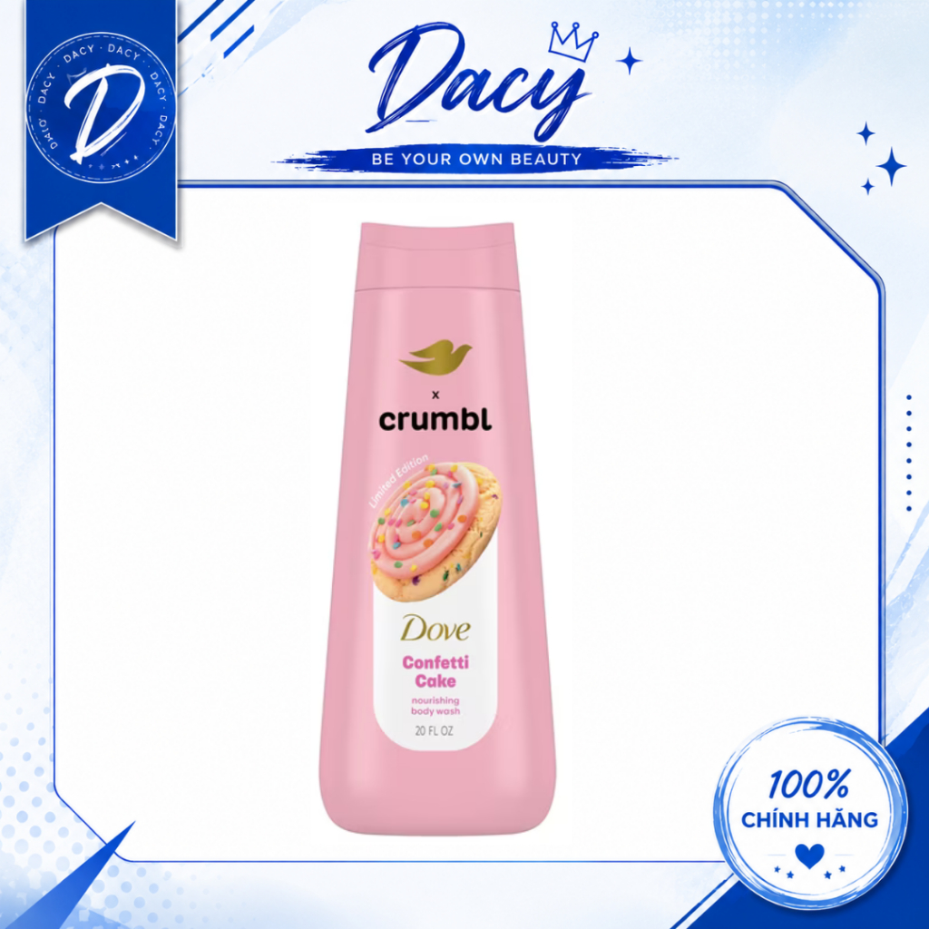 Sữa Tắm Dove Confetti Crumbl Cake Nourishing Body Wash 591ml | Hương Bánh Kem Confetti Ngọt Ngào