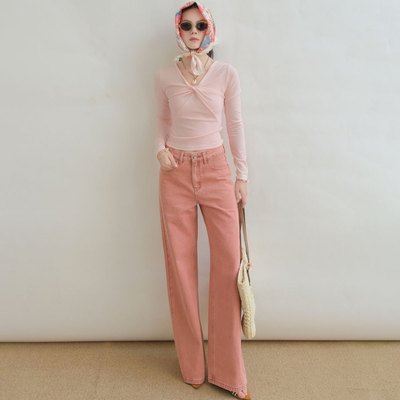 Quần jean nữ ống rộng Gillee dáng dài lưng cao chất vải cao cấp tôn dáng chân thoải mái năng động FQJ059