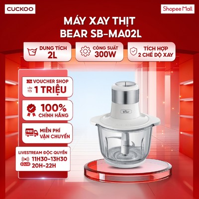 Máy xay thịt Bear 2L SB-MA02L - Tích hợp 2 chế độ xay - Công suất 300W