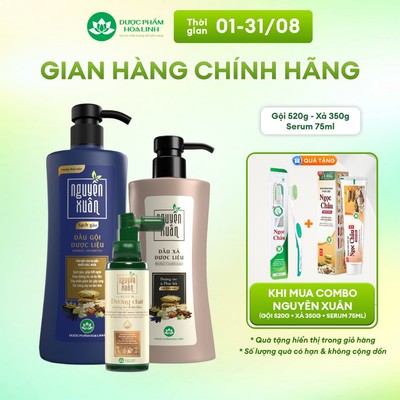 Combo Dầu gội Nguyên Xuân sạch gàu 470g KM 50g + Dầu xả Nguyên Xuân 318g + Serum Nguyên Xuân 75ml KM 15ml