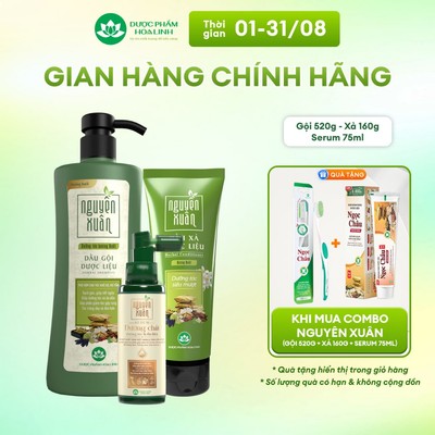 Combo Dầu gội Nguyên Xuân 470g KM 50g & dầu xả 160g dưỡng tóc hương bưởi + Serum Nguyên Xuân 75ml KM 15ml