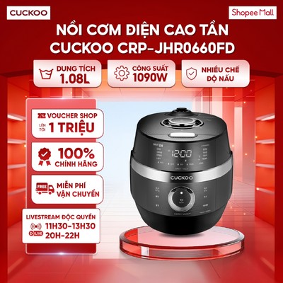 Nồi Cơm Điện Cao Tần Cuckoo CRP-JHR0660FD 1.08L Chống Dính - Tự Động Làm Sạch Nắp Tháo Rời Nhiều Chế Độ Nấu - Cảm ứng