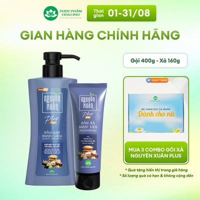 Bộ Dầu gội 365g và Dầu xả 160g Nguyên Xuân Plus Óng Ả - Dành cho tóc dầu bết