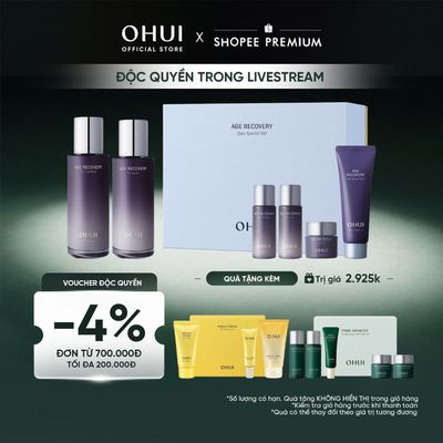 [Lucie x OHUI] Bộ phục hồi da lão hoá 6 món bổ sung baby collagen OHUI Age Recovery 8pcs Special Set