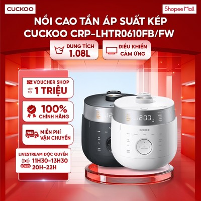 Nồi cơm điện Hạ cánh nơi anh Cuckoo CRP-LHTR0610FB/FW 1.08L ĐEN / TRẮNG - Nhiều chế độ nấu - Điều khiển cảm ứng