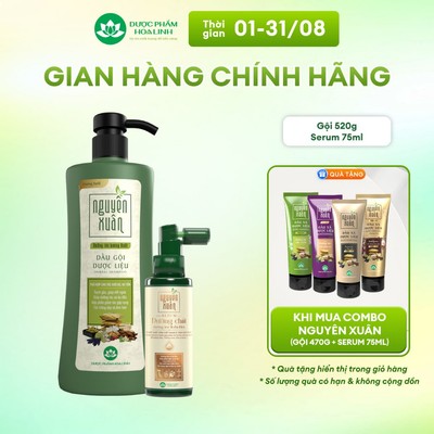 Combo Dầu gội Nguyên Xuân hương bưởi 470g KM 50g + Serum Nguyên Xuân 75ml KM 15ml