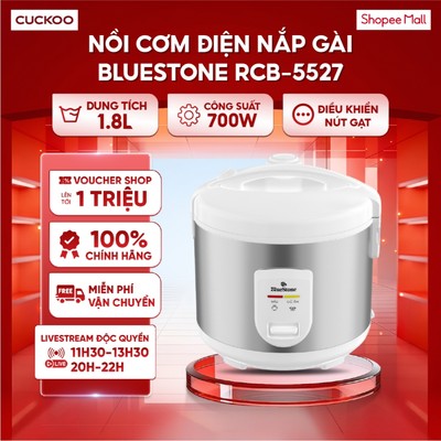 Nồi cơm điện nắp gài BlueStone RCB-5527 1.8L - Công suất 700W - Điều khiển nút gạt