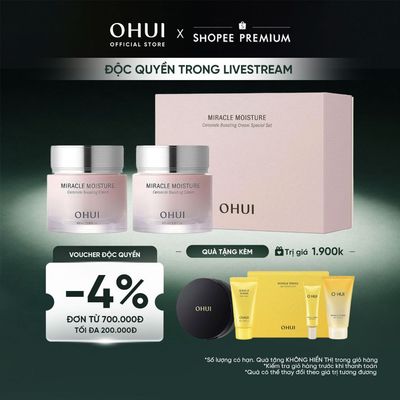 [Lucie x OHUI] Kem dưỡng ẩm mịn mượt căng sáng da OHUI Miracle Moisture Ceramide Boosting Cream 60ml+60ML