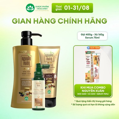 Combo Dầu gội Nguyên Xuân bồng bềnh 365g & Dầu xả Nguyên Xuân bồng bềnh 160g + Serum Nguyên Xuân 75ml KM 15ml