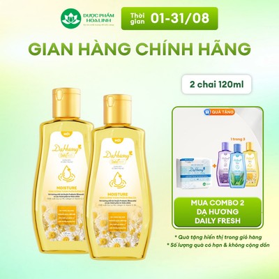 Combo 2 chai dung dịch vệ sinh Dạ Hương Daily Fresh Moisture 120ml - Tăng cường thành phần DƯỠNG ẨM